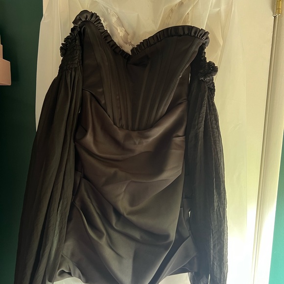 NWT House of CB Beau black draped corset dress - Picture 4 of 7
